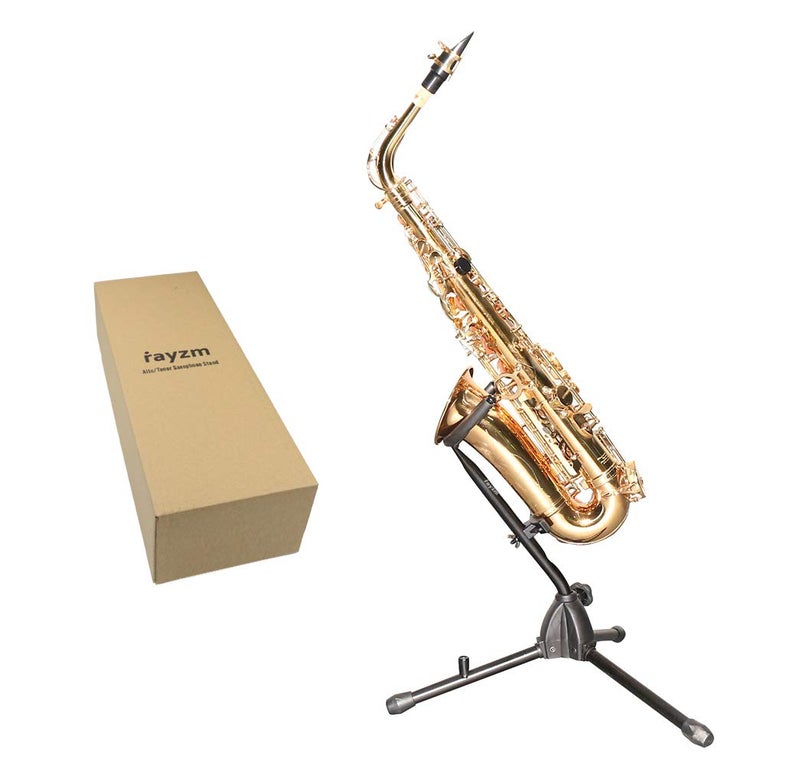 Rayzm Alto/Tenor Saxophone Stand with Detachable Flute/Clarinet Holder, Adjustable Portable Stand for Alto Saxophone, Tenor Saxophone, Clarinet & Flute. Folding Legs, Easy to Assemble and Disassemble. - Image 5